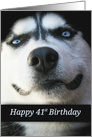 Turning 41, 41 Years old, 41st Birthday, Cute 41st Birthday, Dog 41st card