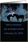 Two Horses in Moonlight Wedding Annoucement card