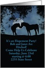 Two Horses in Moonlight elopement Party Invitation card