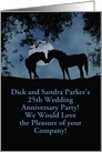 Two Horses in Moonlight Wedding Anniversary Party Invitation Customize card