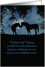 Two Horses in Moonlight Vow Renewal Customized card