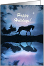 Happy Holidays Horse and Sleigh Customizable card