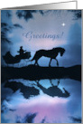 Merry Christmas from Across the Miles Horse and Sleigh Customizable card