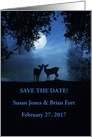 Two Deers in Moonlight Save The Date Customizable card