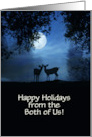 2 Deer Moonlight Holiday From Couple Customizable card