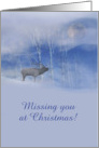 Merry Christmas Missing you Elk In Snow Xmas Holiday Card Customize card