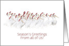 Seasons’ Greetings from a Group Pelicans with Santa Hats Customize card