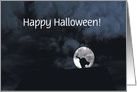 Happy Halloween Black Cat and Full Moon Customize card