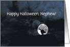 Happy Halloween Black Cat and Full Moon Nephew Customize card