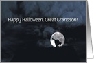 Happy Halloween Black Cat and Full Moon great grandsonCustomize card