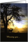 Missing you horse in the sunset Customizable card