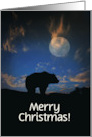 Merry Christmas Bear and Moon Customizable card