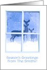 Deer Family Season’s Greetings Customizable with Your Family Name card