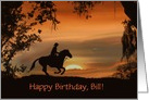 Cowboy Custom Name Happy Birthday Card