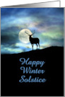Happy Winter Solstice Elk and Moon Customize card