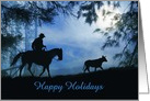 Holiday Cowboy and Steer Business for Vendors Customize card