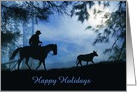 Holiday Cowboy and Steer Business Agriculature / Ag Customize card