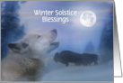 Winter Solstice Blessings Wolf Moon and Buffalo Customize card