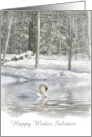 Winter Solstice Snow Swan Customizable card