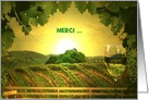 Thank you in French Merci, merci beaucoup, Wine county card Customize card