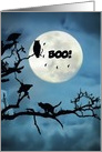 Happy Halloween Boo Customizable Card with Cat, Owl, Bats and Vultures card