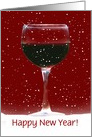 Happy New Year Red Wine In Snow Customize card