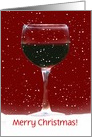 Merry Christmas Red Wine In Snow Customize card