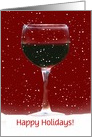 Happy Holidays Red Wine In Snow Customize card