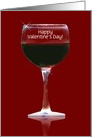 Red Wine Funny Happy Valentines Day Customize card