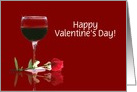 Red Wine and Red Rose Customizable General Valentine’s Day card