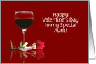 Red Wine and Red Rose Customizable Valentine’s Day Card for Aunt card