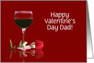 Red Wine & Rose Customizable Valentine’s Day Card for Dad card