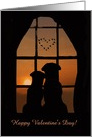 Two Dogs in the Sunset Happy Valentine’s Day Card Customizable card