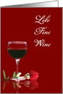 Red Wine and Rose Customizable Thank You card