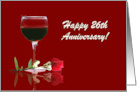 Red Wine & Rose Customizable Happy 26th Anniversary card