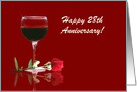 Red Wine & Rose Customizable Happy 28th Anniversary card