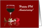 Red Wine & Rose Customizable Happy 29th Anniversary card