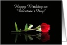 Happy Birthday on Valentine’s Day Red Rose Customizeable card