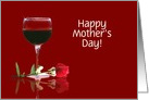 Red rose and Red Wine Customizable Mother’s Day Card