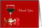 Thank You Red Wine and Red Rose, Much Appreciated card