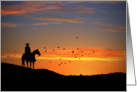 Happy Father’s Day Cowboy in Sunset on Horse card