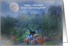 Cat and Witch Hat in Pumpkin Patch Great Granddaughter Customizeable card