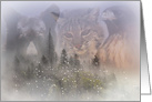 Peace on Earth Bear, Bobcat and Hawk Christmas Card