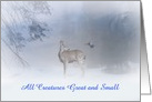 All creatures great and small Deer and Jay Christmas Card Customizable card