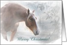 Merry Christmas Horse in the Snow Customizable card