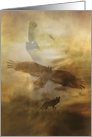 Southwestern Wolf Hawk Coyote Spiritual Blank card
