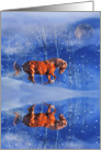 Merry Christmas Horse Running in the Snow card