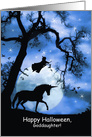 Happy Halloween Magic Witch and Unicorn Goddaughter card