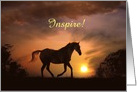Inspire Blank Note Card with Horse and Sunrise Customizeable card