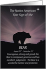 Native American Star Sign Zodiac August 22 - Sept 21 Sign of the Bear card
